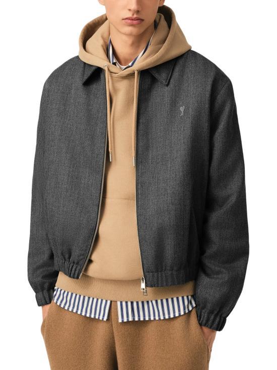 AMI Wool Puffer Jacket Carbon Gray Men’s