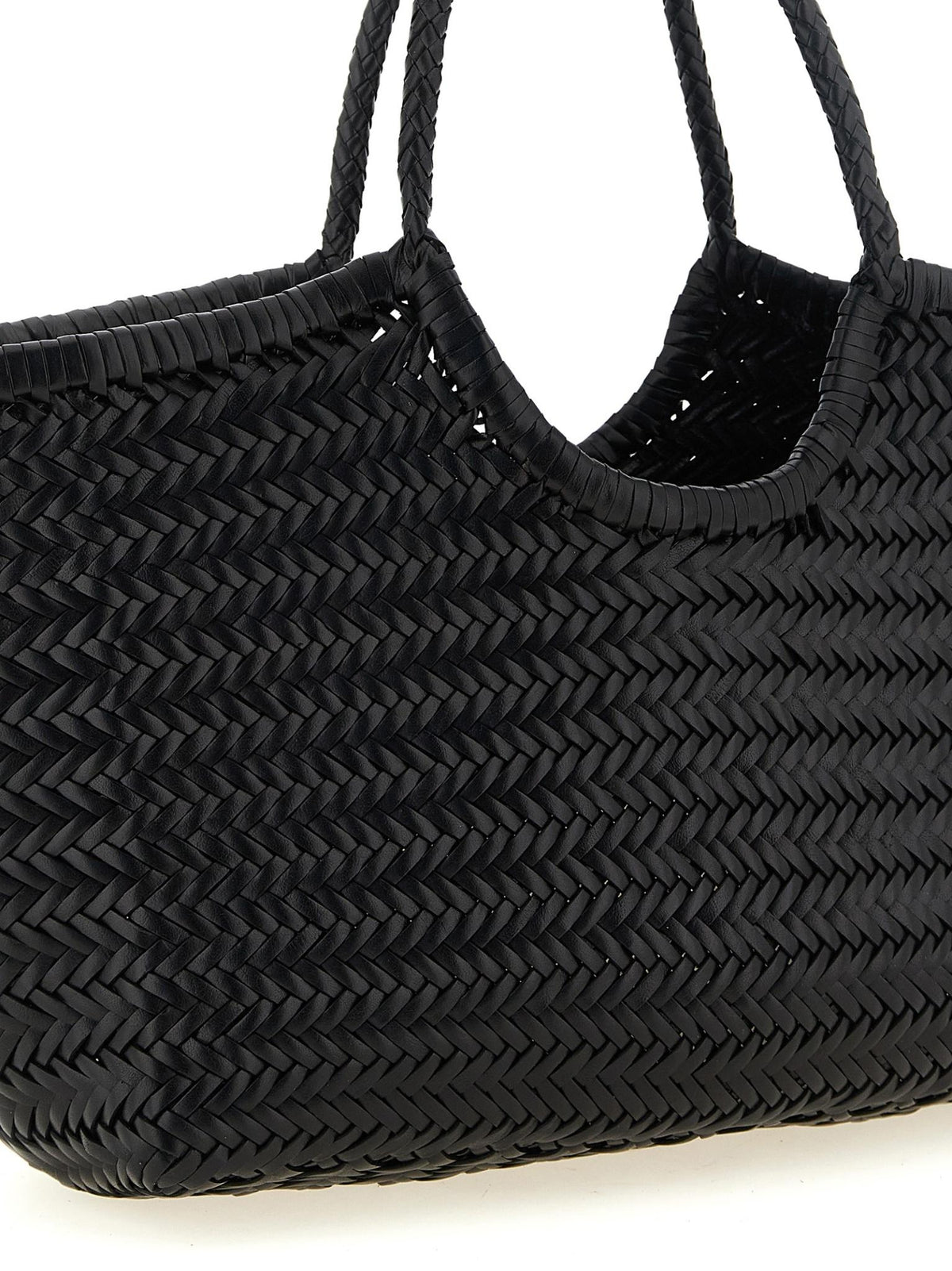 Dragon Diffusion Black Woven Leather Shoulder Bag