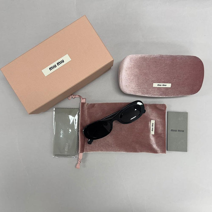 Miu Miu Glimpse Oval Sunglasses Black SMU06Z 1AB5S0