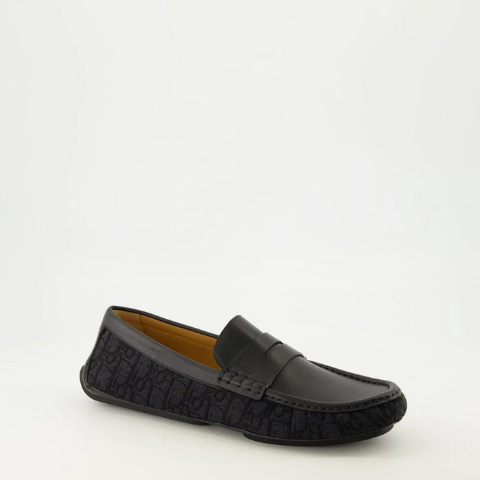 DIOR Oblique Rodi Leather Loafers Men’s Black