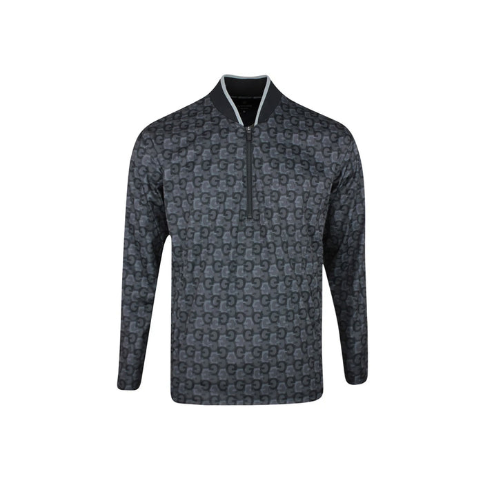 G/FORE Allover Logo Half-Zip Windbreaker T-Shirt - Onyx