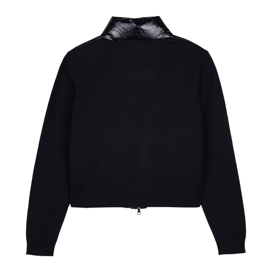 Moncler Women’s Padded Mix Zip-Up Cardigan Jacket Black