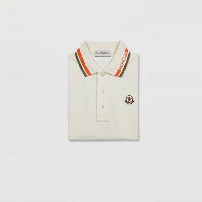 Moncler Logo Patch Cotton Polo T-Shirt White Women
