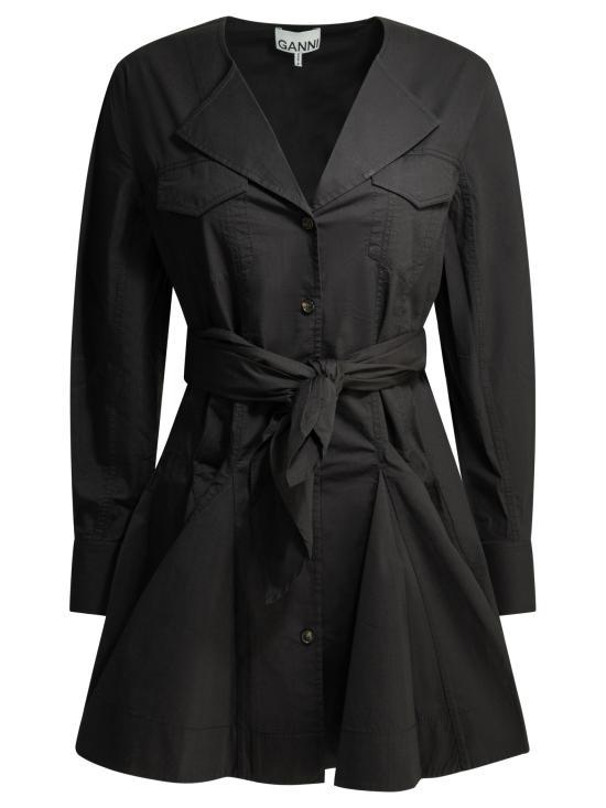 GANNI Black Midi Dress A1030479 099 BLACK DOM
