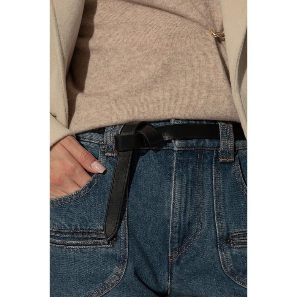 Isabel Marant Kirka Leather Belt Black Women’s Accessory