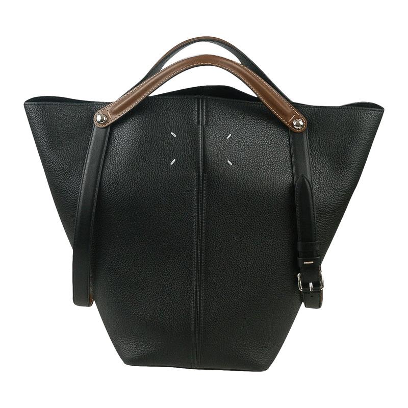 Maison Margiela Dress Age Medium Tote Bag Black Leather