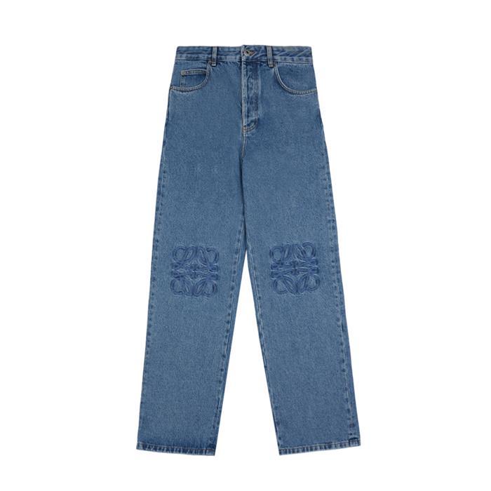 LOEWE Anagram Baggy Jeans Denim Pants Blue Women Classic