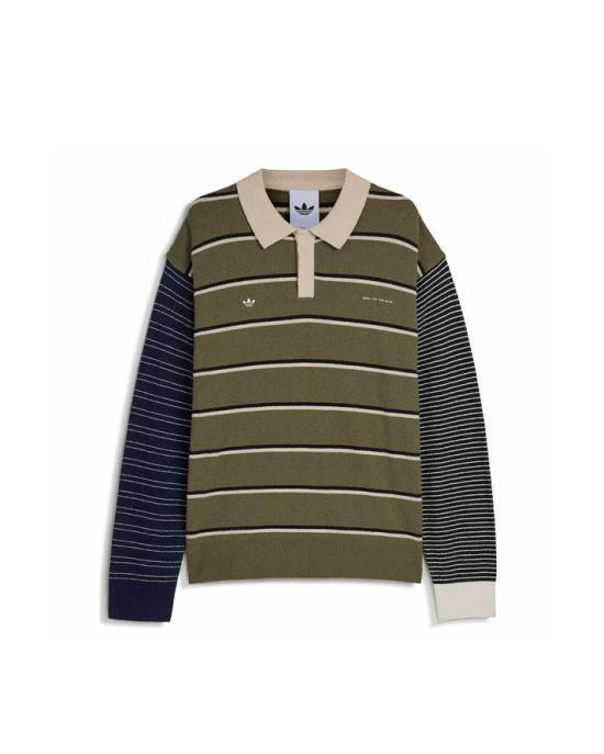 SONG FOR THE MUTE Olive Knit Polo Shirt