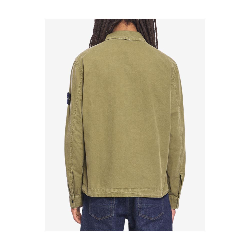 STONE ISLAND Old Effect Green Men's Overshirt Jacket 1200008 S00WN V015G