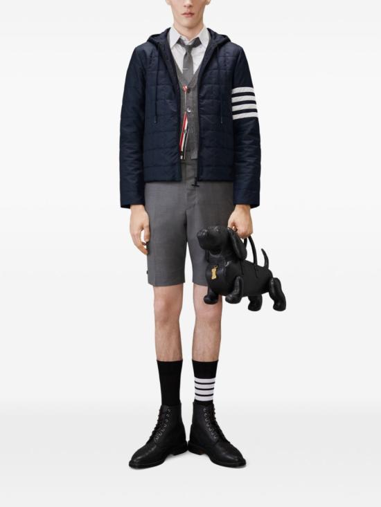 THOM BROWNE Wool Blend Outerwear Jacket Navy