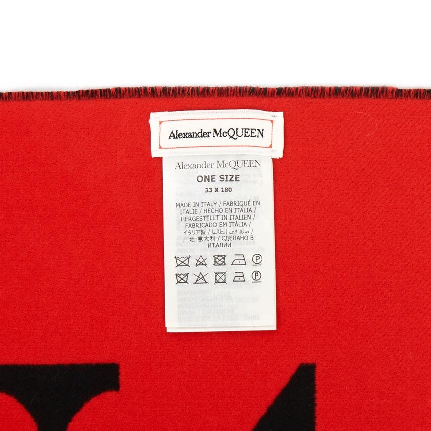 Alexander Mcqueen Men’s Wool Scarf Black Gray Skull Print