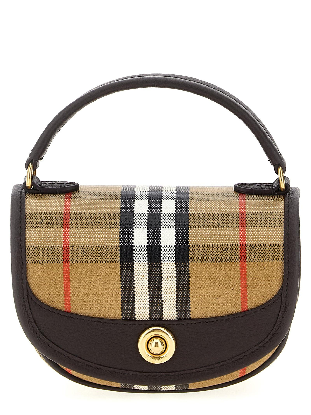 BURBERRY Sand Canvas Leather Tote Bag
