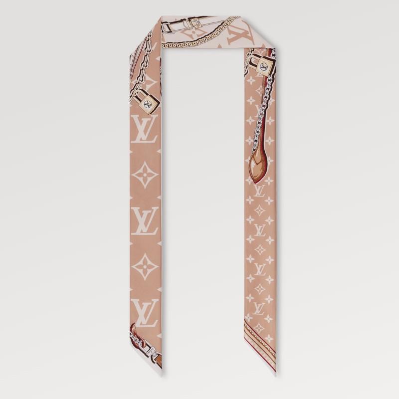 Louis Vuitton Ultimate Monogram BB Silk Twilly Scarf Beige