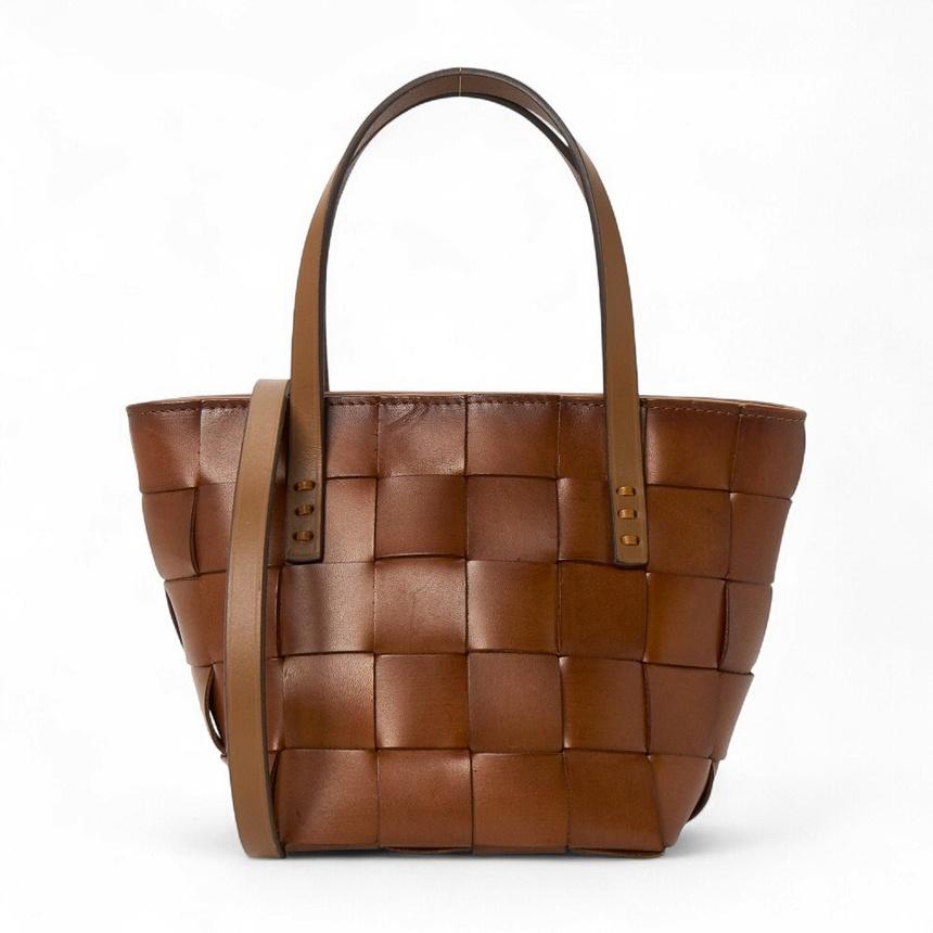 Dragon Diffusion Tan Leather Mini Tote Bag for Women