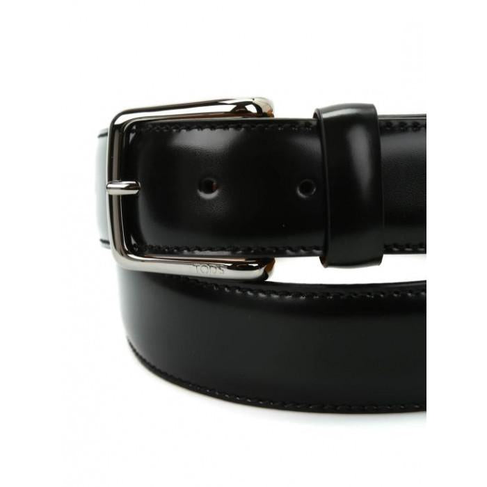 Tods Men's Classic Black Leather Belt