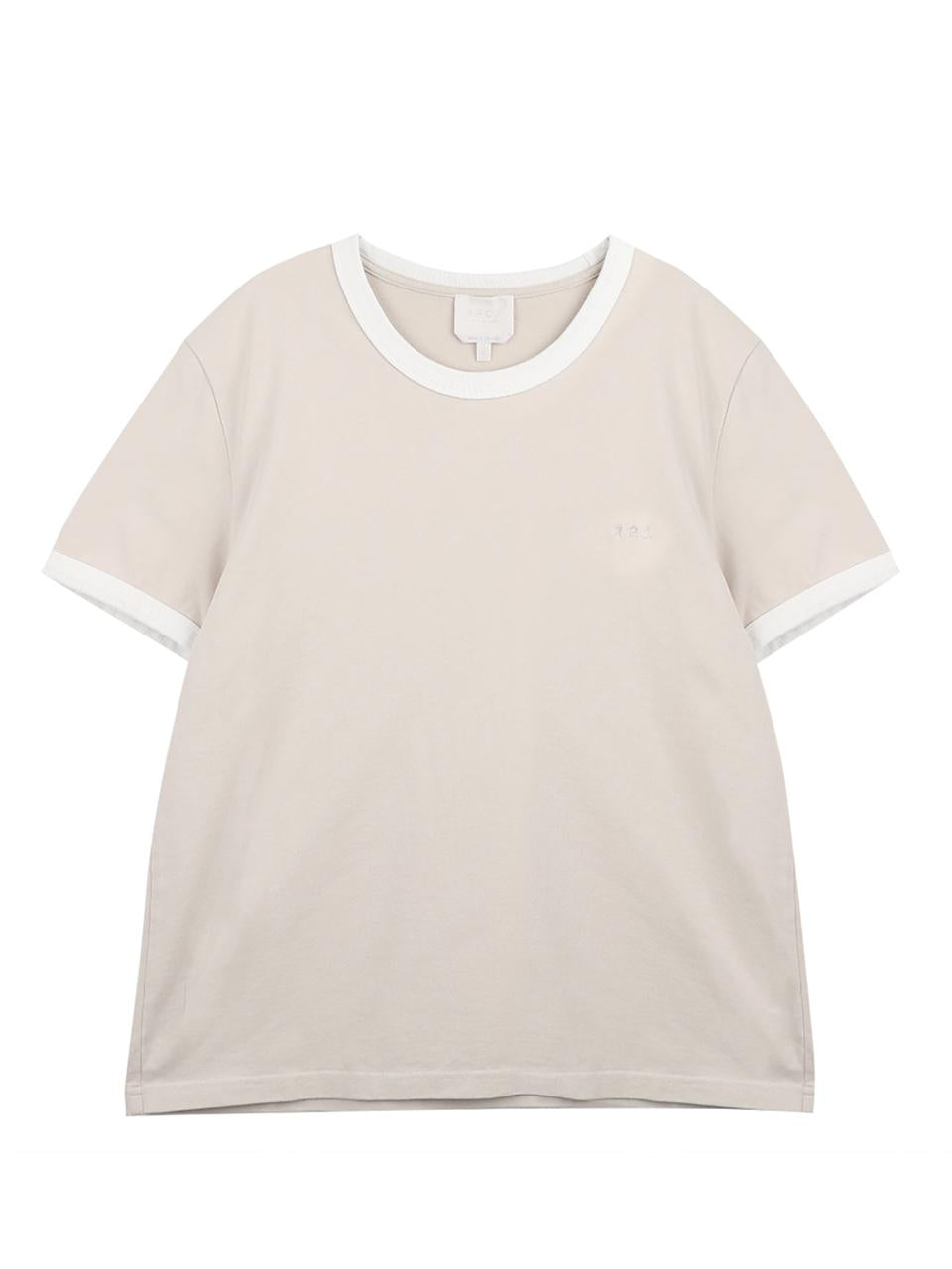 A.P.C. Ringer T-Shirt Men’s Cotton Tee White/Navy COHBQ H26529 AAE