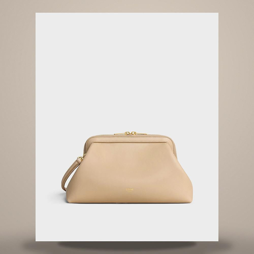 CELINE Triomphe Pontet Compact Card Holder Goatskin Black L101P3GVE 38NO