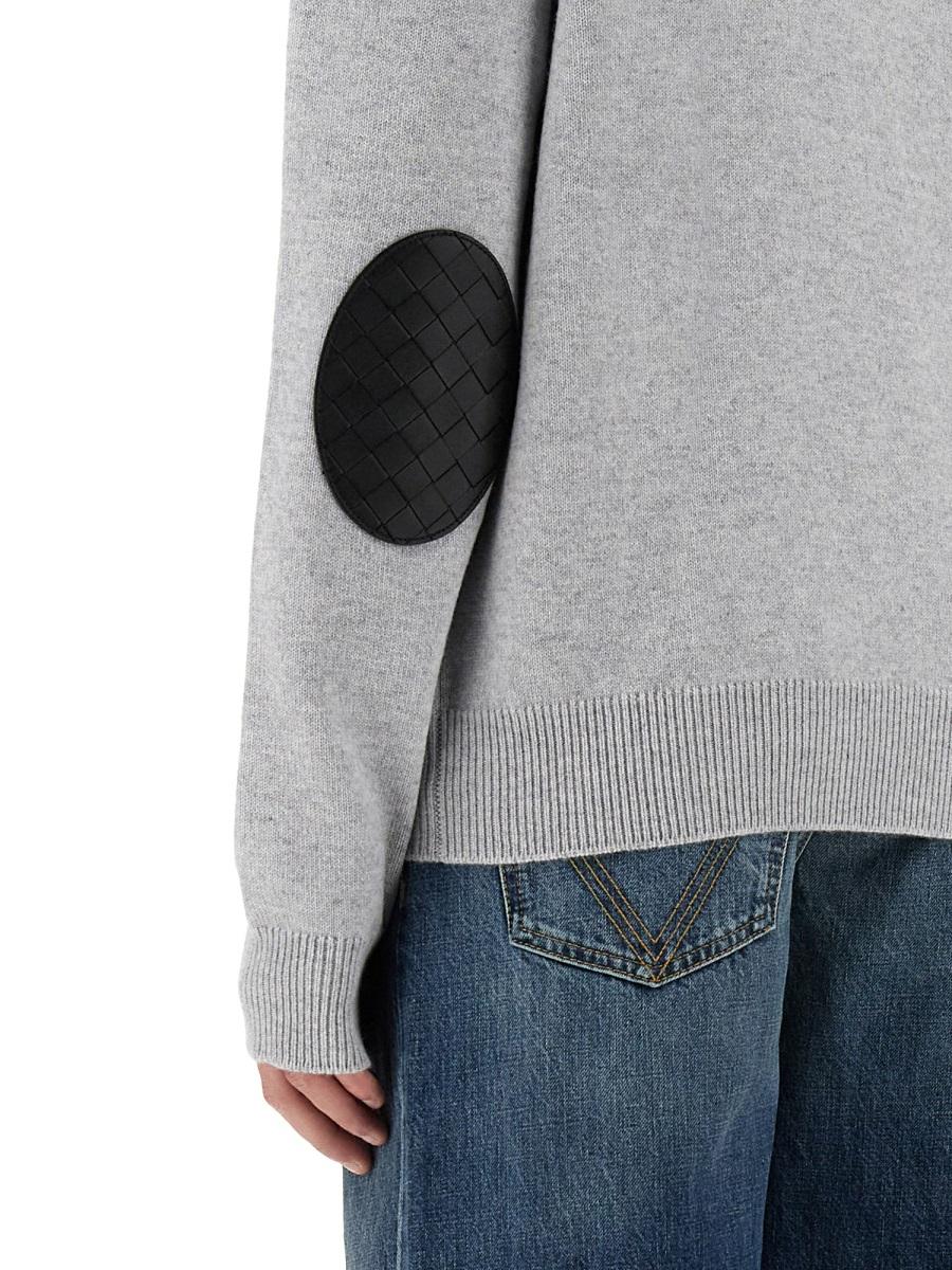 Bottega Veneta Black Wool Crewneck Knit Sweater for Men