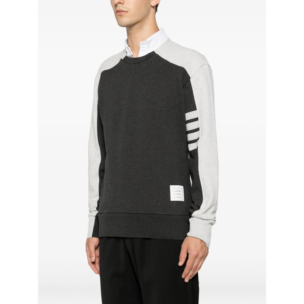 THOM BROWNE Gray Cotton Crewneck Sweatshirt Men’s