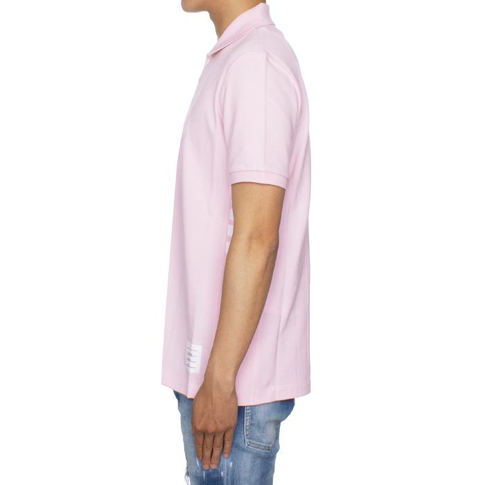 THOM BROWNE Classic Piqué Diagonal Stripe Polo T-Shirt Navy