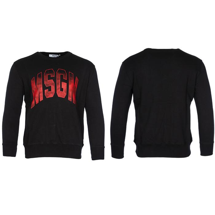 MSGM Men’s Black Big Logo Print Sweatshirt 2841MDM201