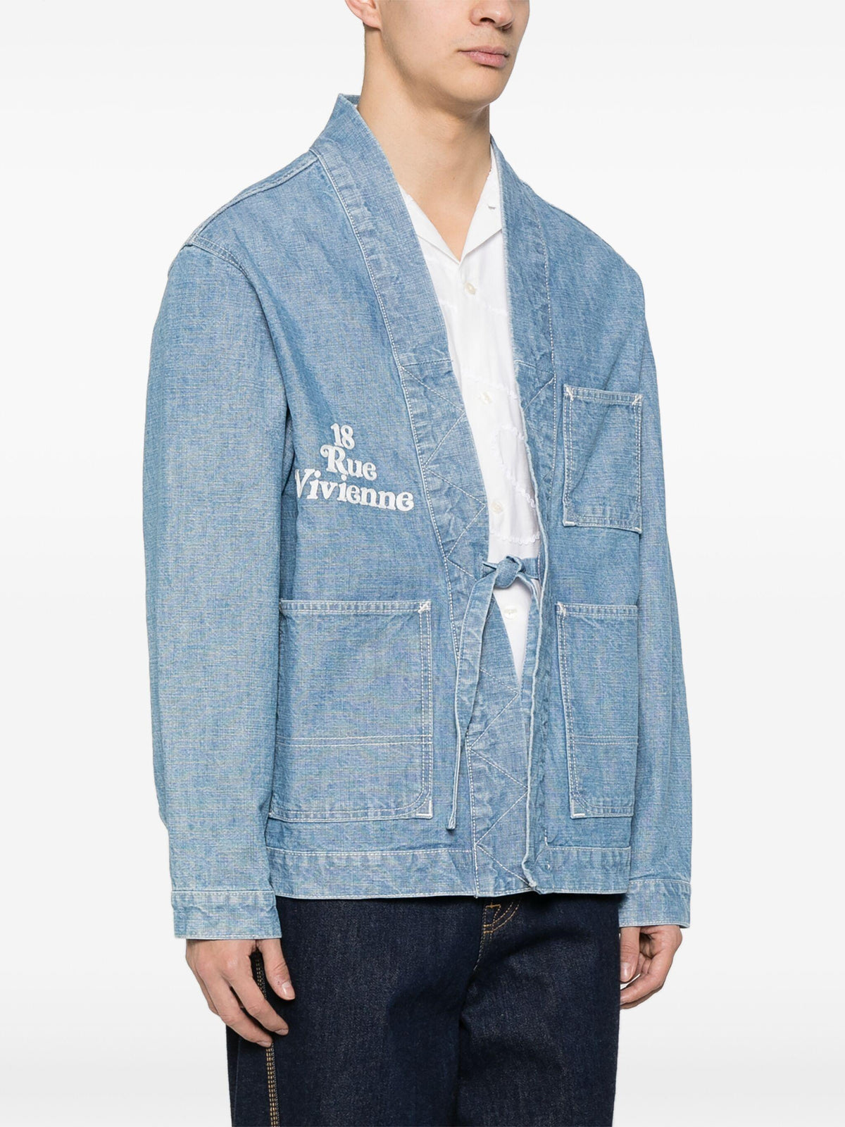 KENZO x Verdy Stone Bleach Blue Denim Kimono Jacket