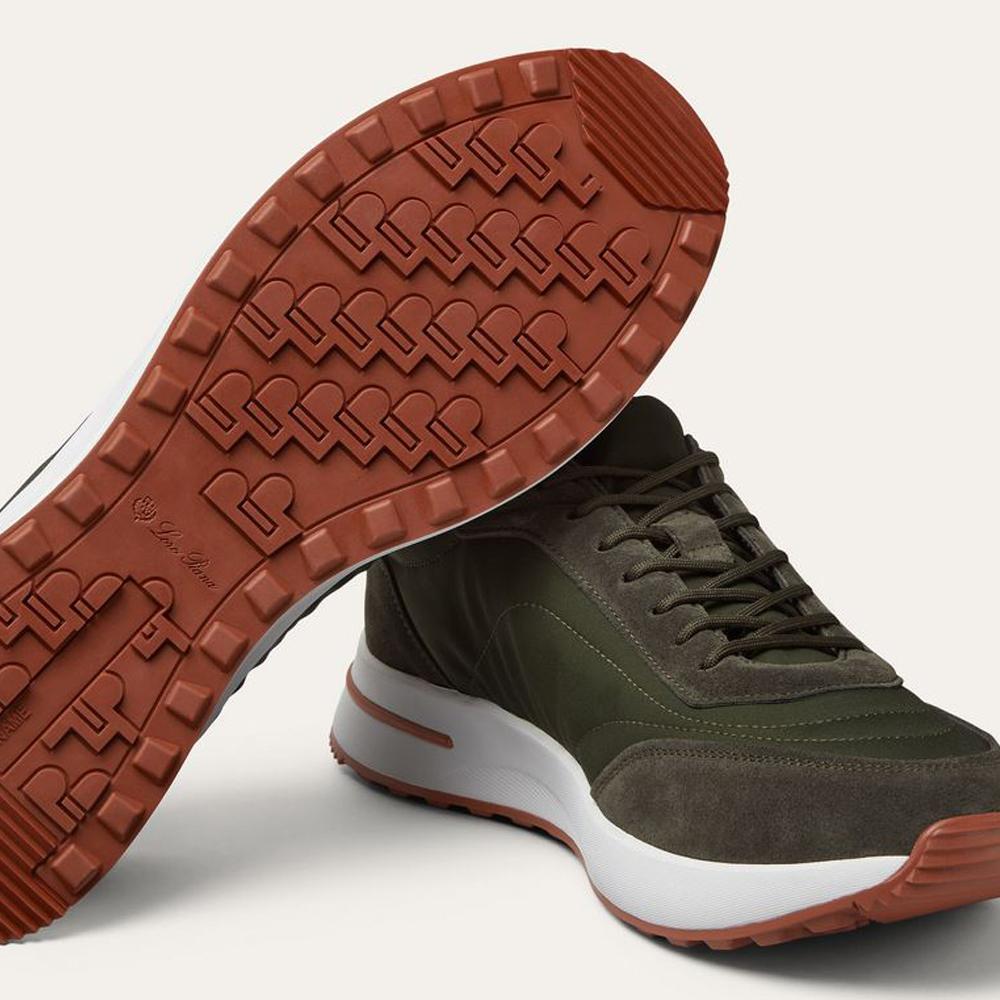 Loro Piana Suede Calfskin Weekend Walk Sneakers Island Green