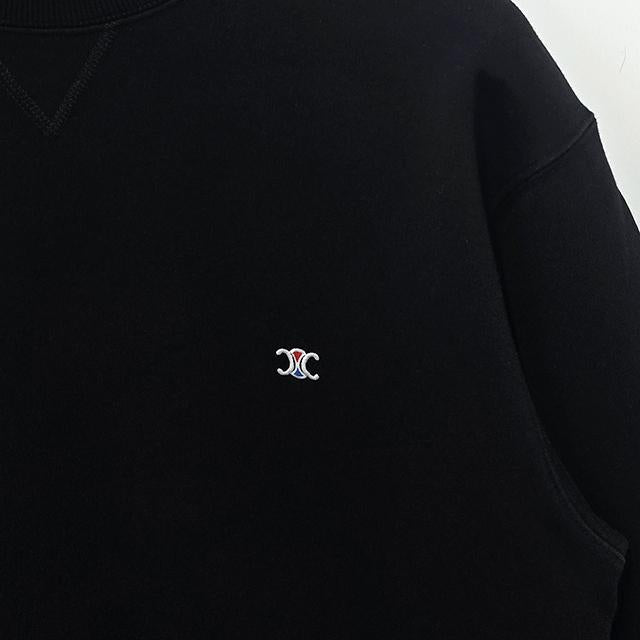 CELINE Triomphe Embroidered Cotton Fleece Sweatshirt