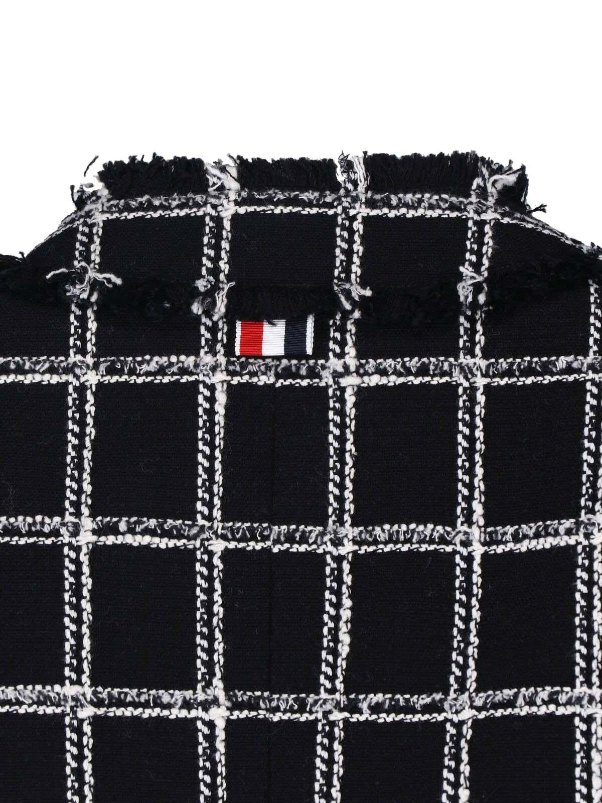 THOM BROWNE Black Wool Blazer Jacket for Women