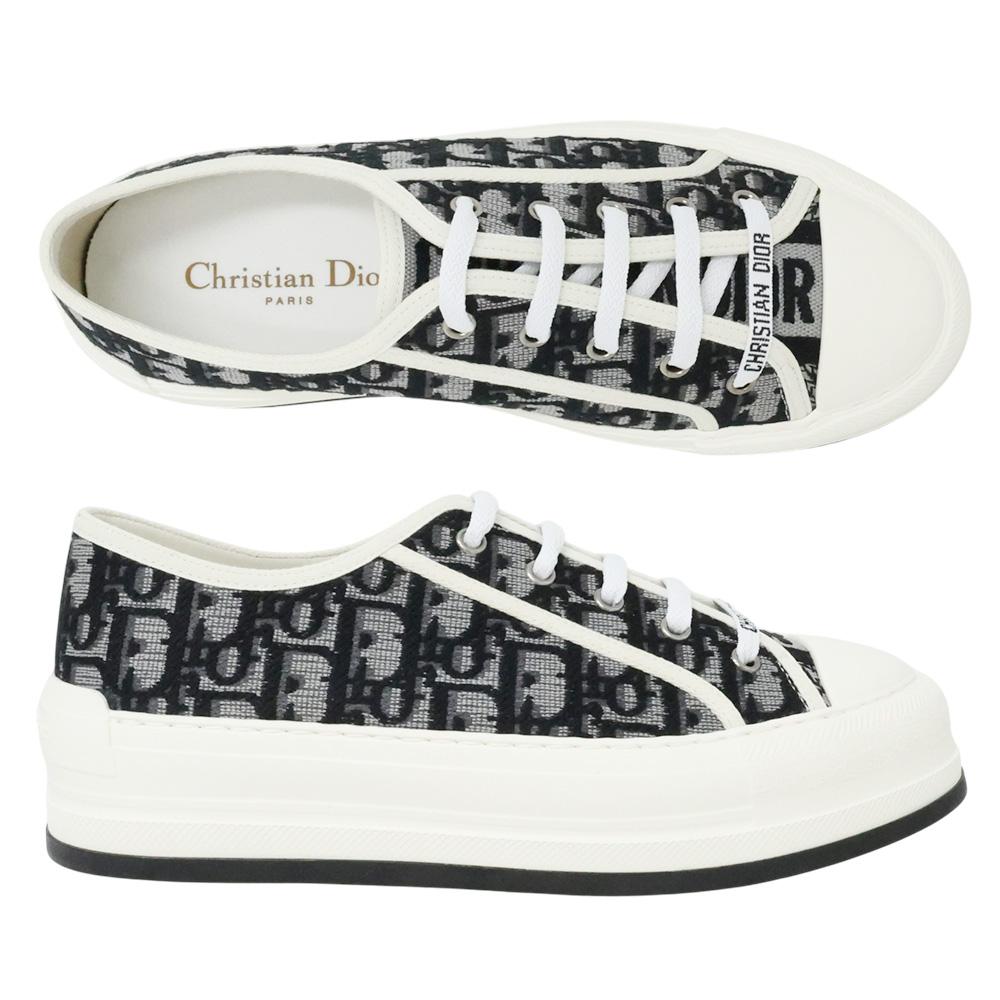DIOR Oblique Canvas Low-Top Sneakers Women’s White/Navy