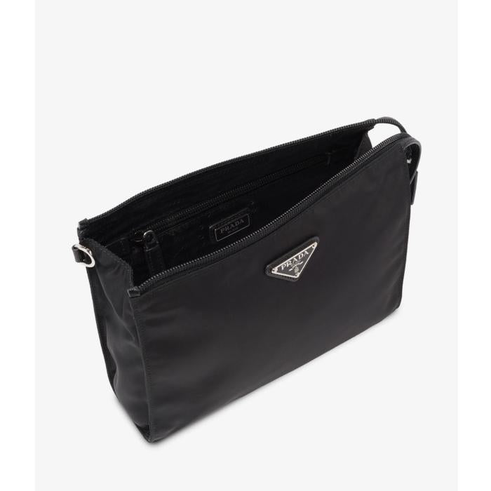 PRADA Re-Nylon Saffiano Leather Strap Pouch Unisex Clutch Bag