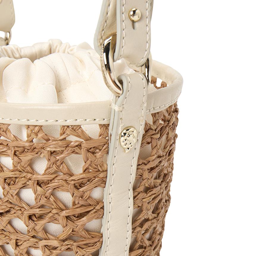 HELEN KAMINSKI Amina Raffia Lace Braid Women’s Tote Bag Nougat