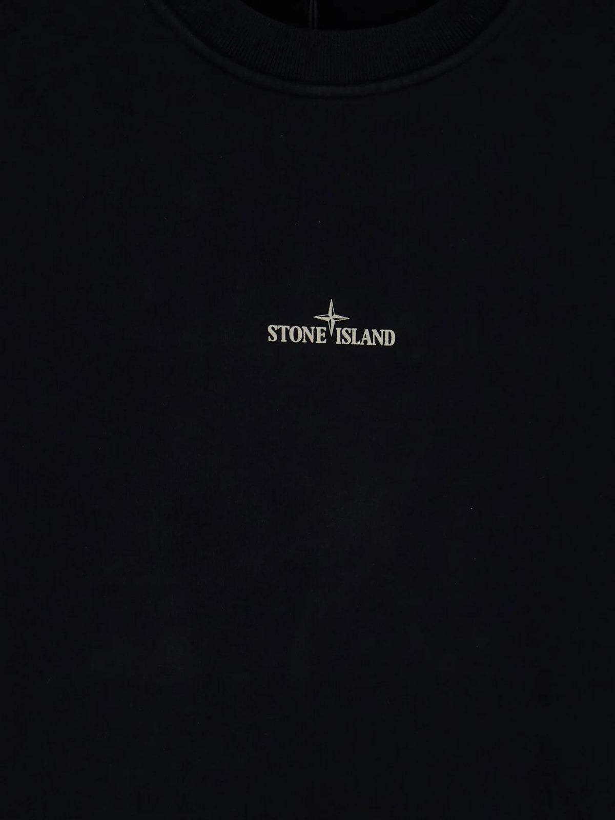 STONE ISLAND Black Cotton Crewneck Sweatshirt