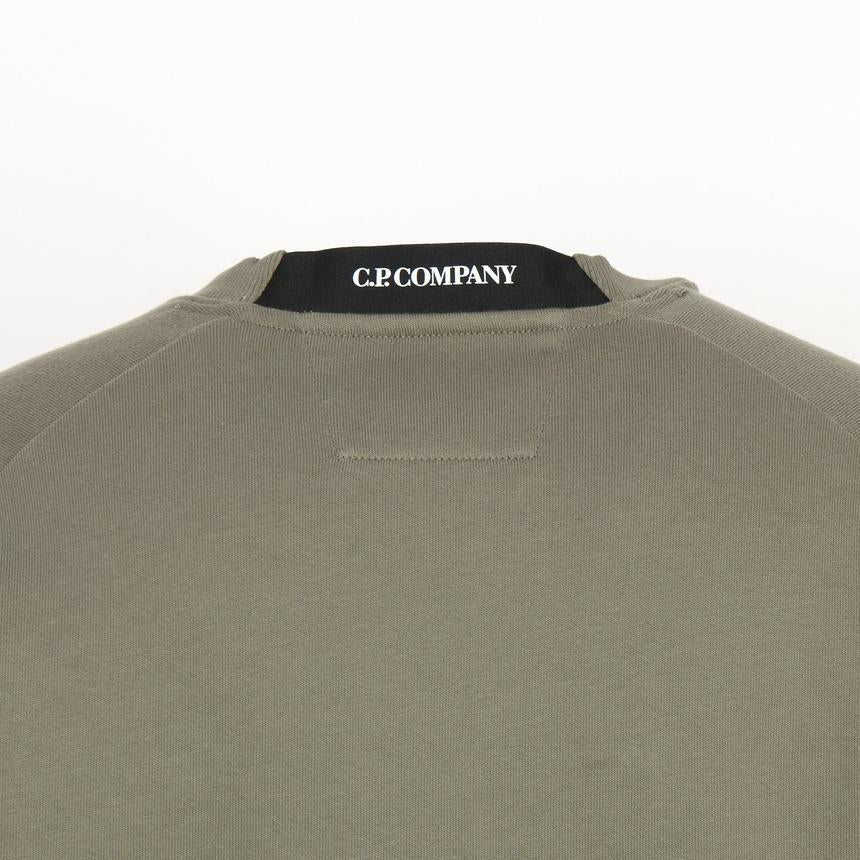 CP Company Men’s Sweatshirt Green Crewneck Pullover Top