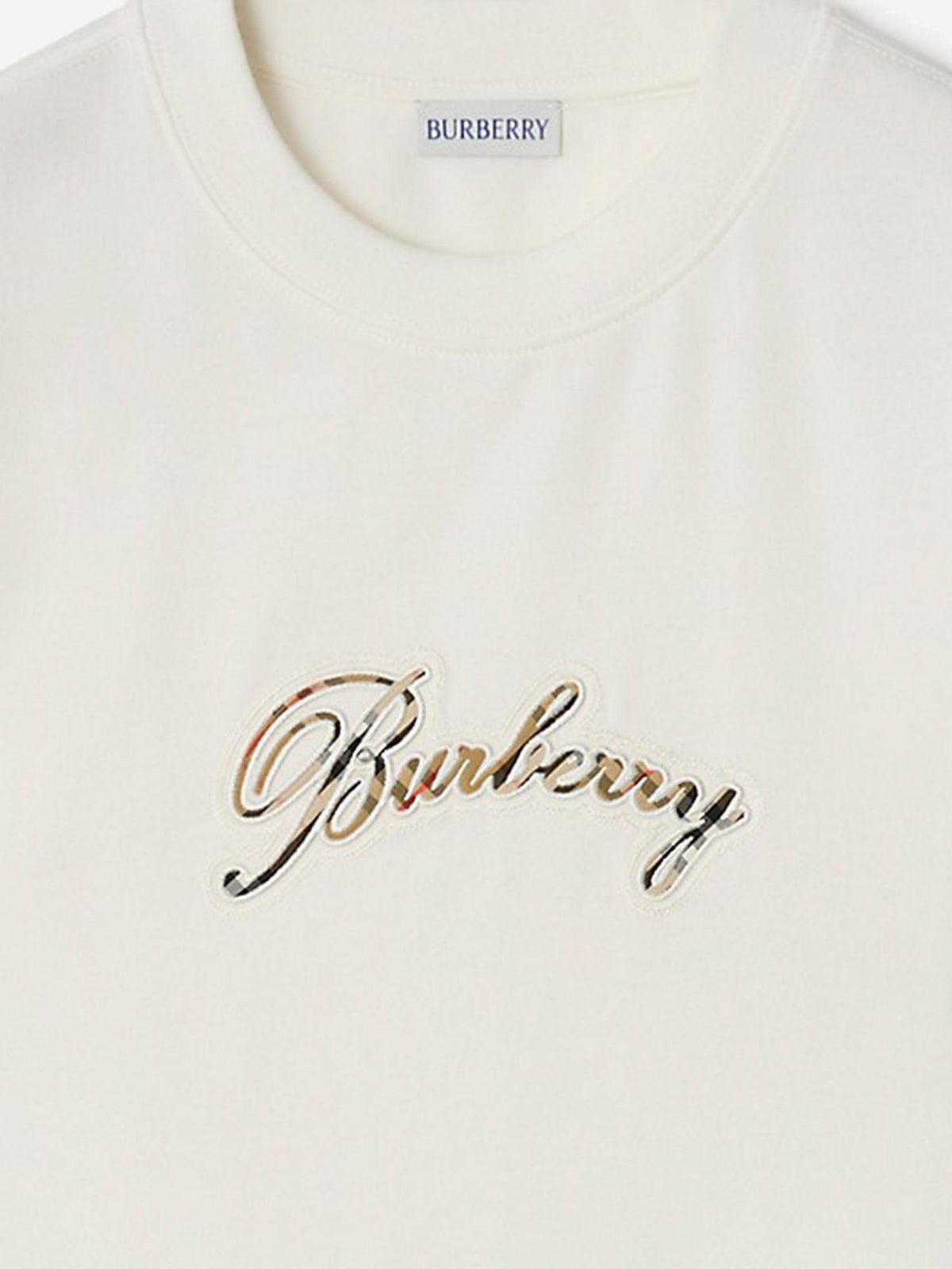 BURBERRY Chalk Sleeveless Cotton T-Shirt