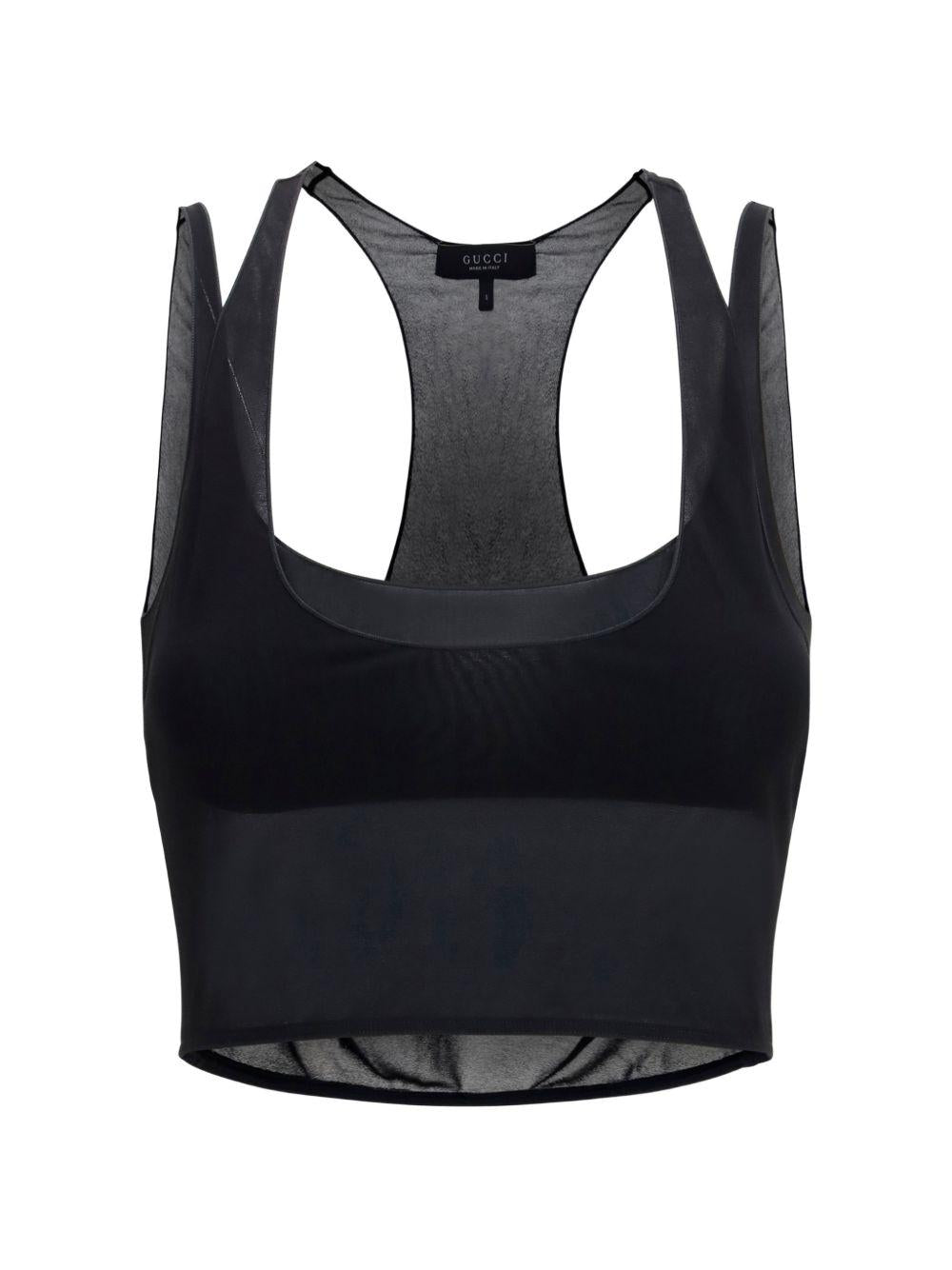 GUCCI Black Sleeveless Blouse Shirt