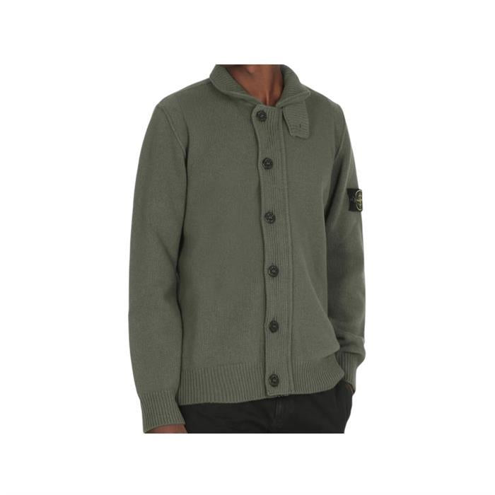 STONE ISLAND Lambswool Button-Up Cardigan Khaki Men’s K2S15 5100047 S00A3 V0054