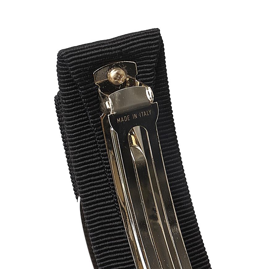 Ferragamo Vara Hair Clip Black Gold Women’s Hairpin Accessory
