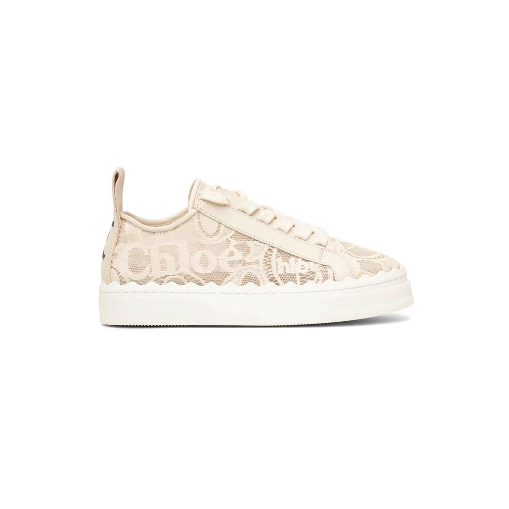 Chloe Lauren Lace Sneakers Mild Beige Low-Top Women’s