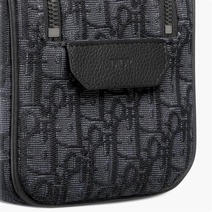 DIOR Toiletry Bag Crossbody Black Leather Men's Crossbody Bag 2ESCA494YKY H03E