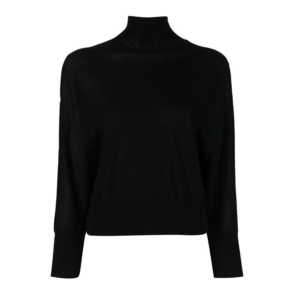 Max Mara Black Turtleneck Knit Sweater