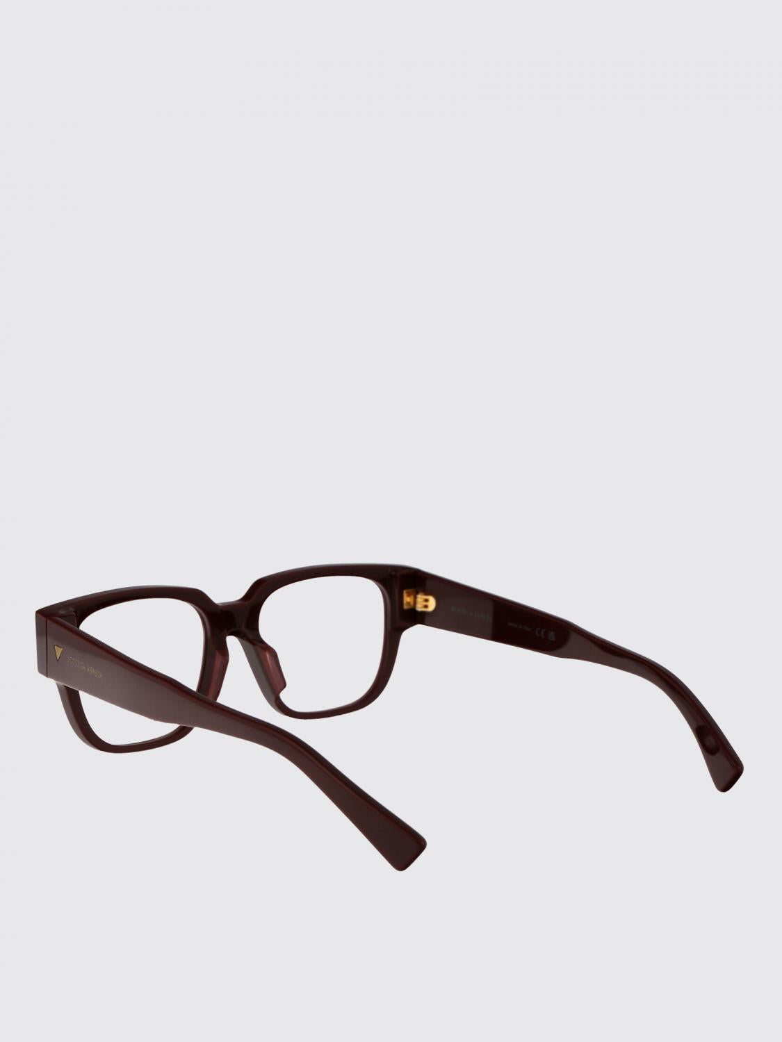 Bottega Veneta Brown Acetate Rectangle Optical Glasses