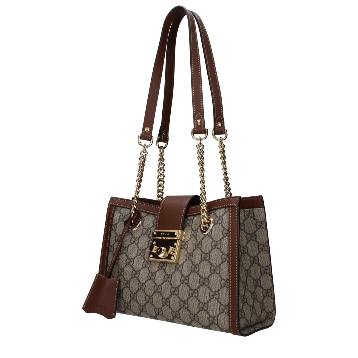 GUCCI Canvas Web Stripe Brown Shoulder Bag