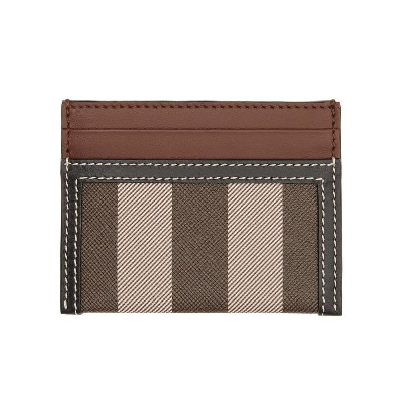 BURBERRY Check Two-Tone Card Holder Brown