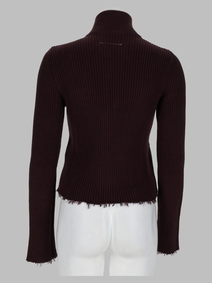 Maison Margiela Black Wool Zip-Up Cardigan Women’s