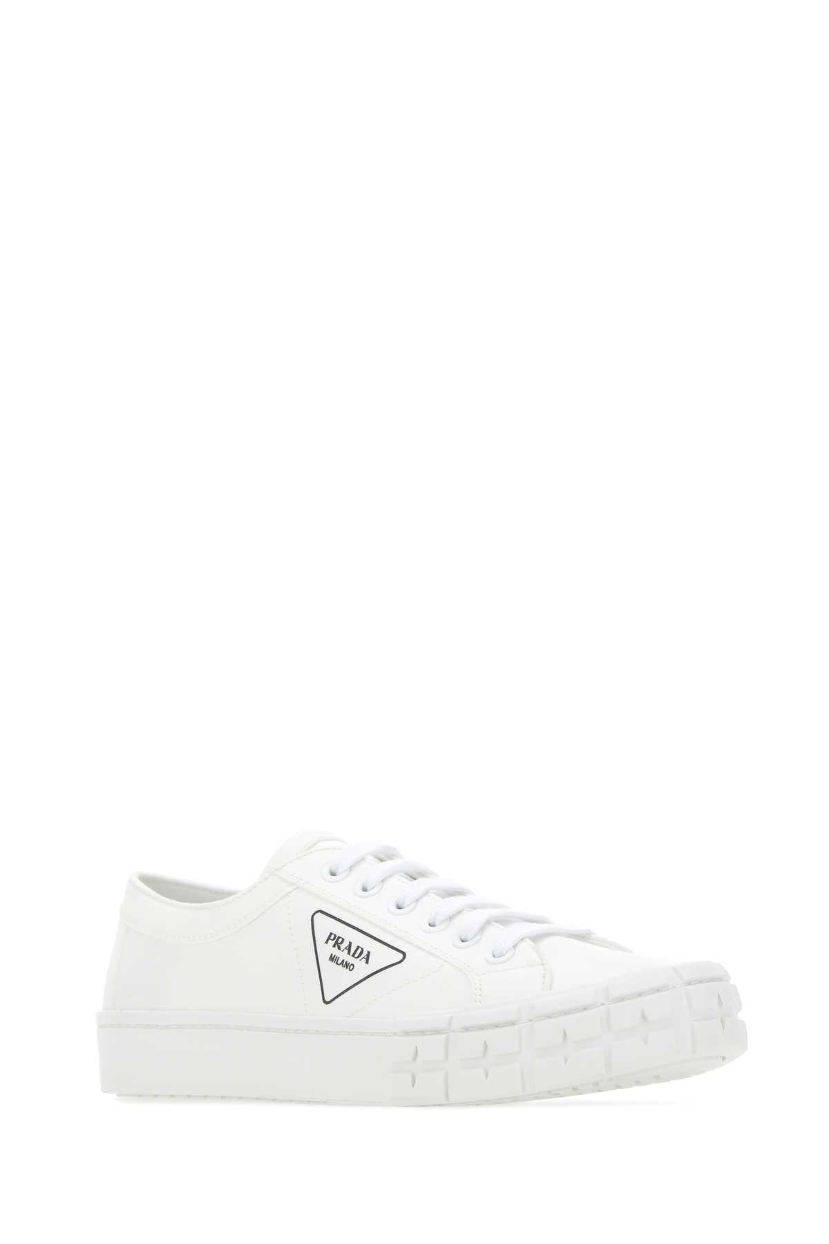 PRADA Black Leather Low Top Sneakers