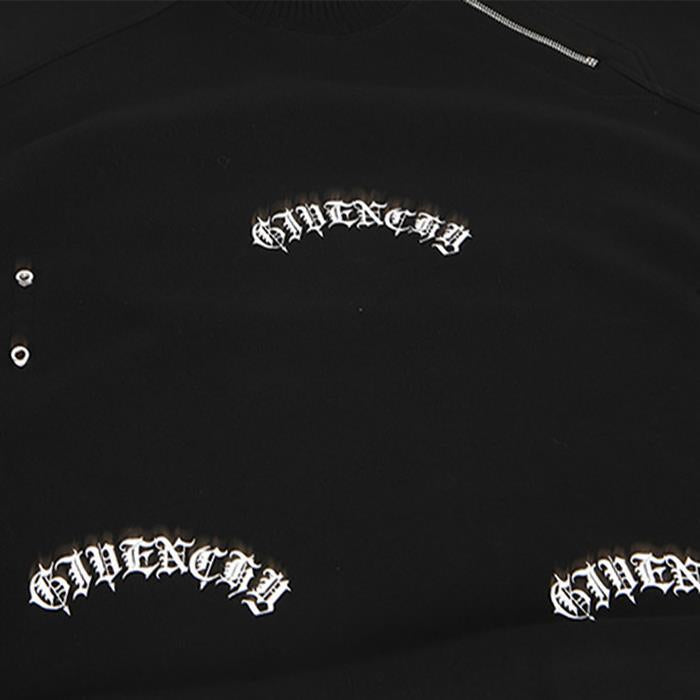 GIVENCHY Black Logo Print Zip Sweatshirt