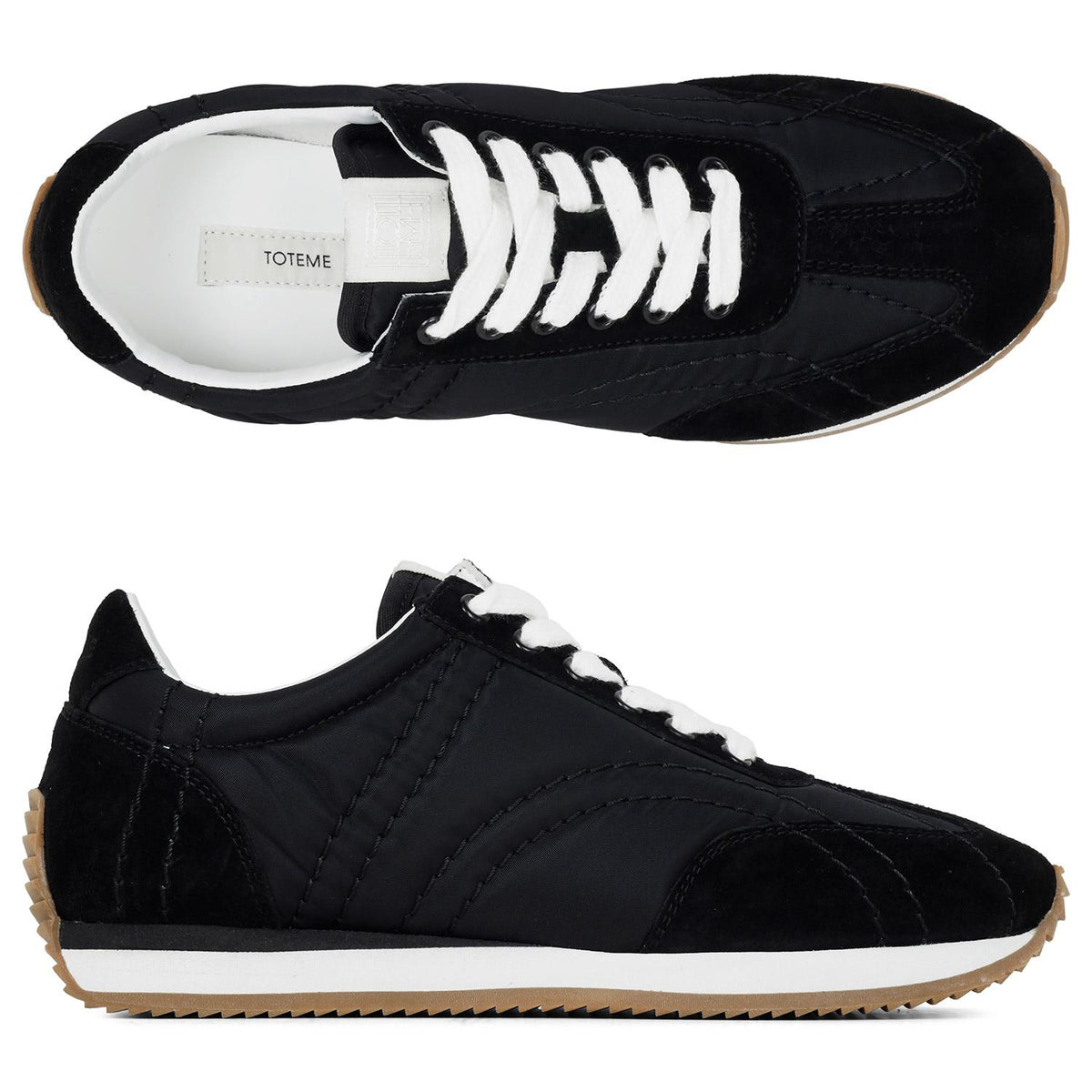 Toteme Black Sport Sneakers Low-Top Women’s Shoes WAS1544 FB0137 001