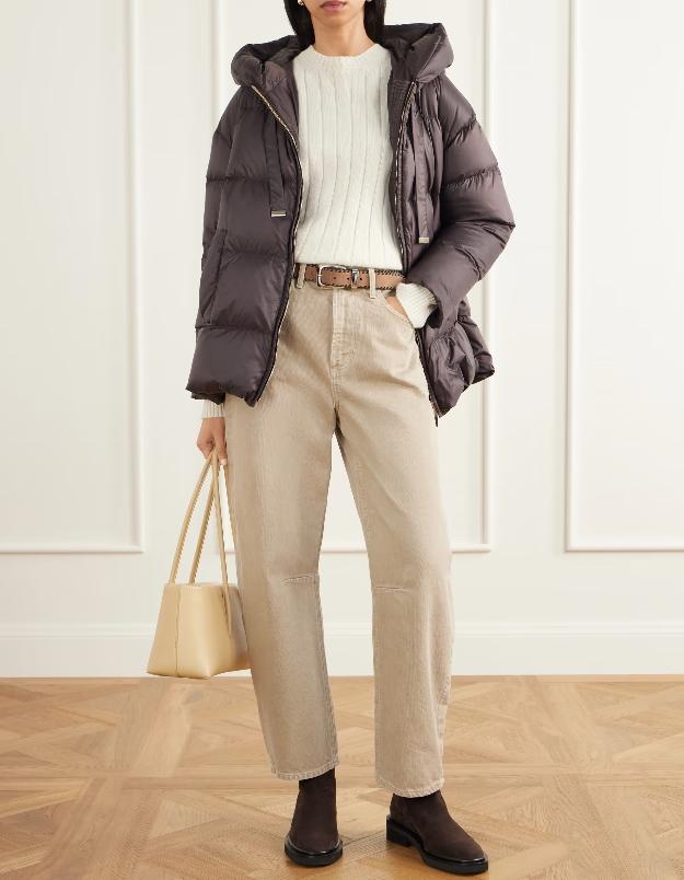 Max Mara Marrone Neriné Down Puffer Jacket