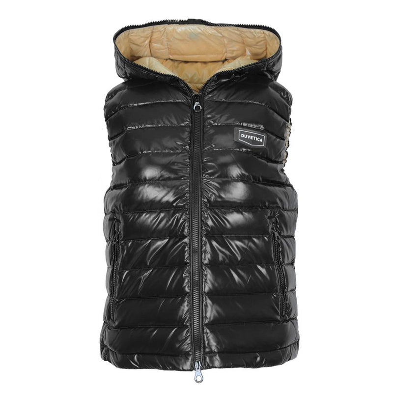 Duvetica Black Logo Patch Down Puffer Vest